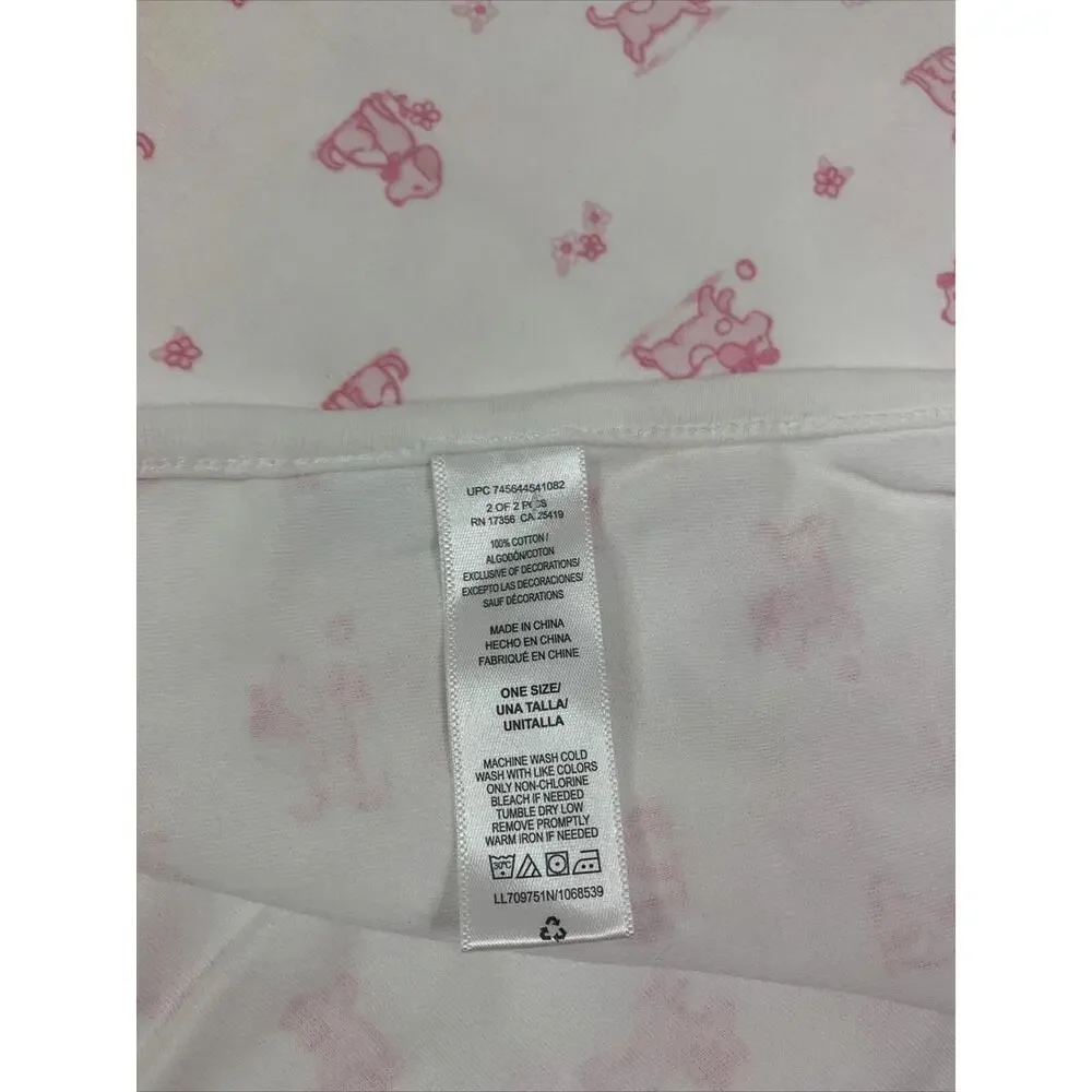 Little Me Baby Girls Pink White Puppy Dog‎ Receiving Blankets 2 Pack Cotton 1622